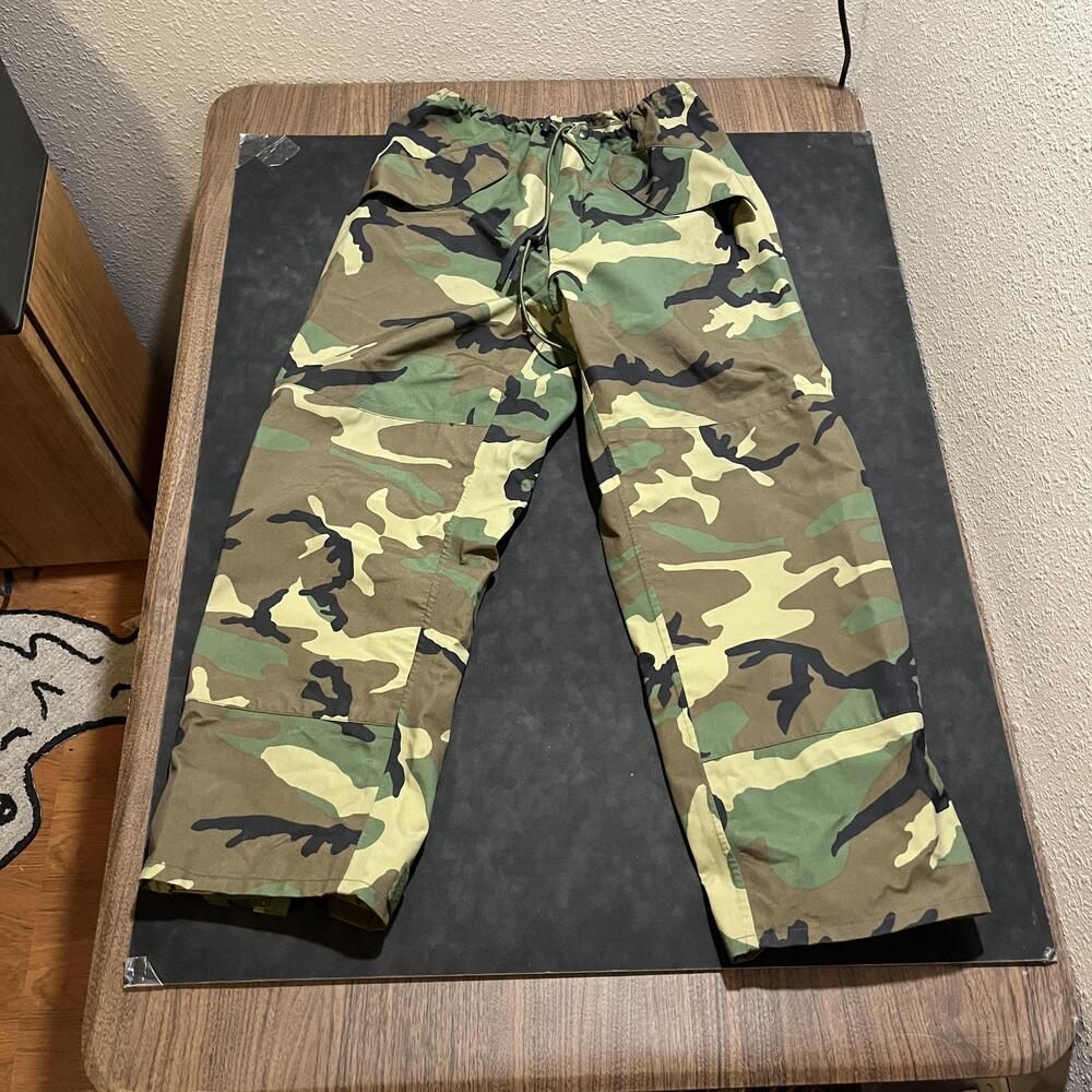 Gore-Tex Shell USGI Woodland Camo Pants Hunting ECWCS zip Drawstring BDU Outdoor